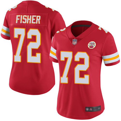 Women Kansas City Chiefs #72 Fisher Eric Red Team Color Vapor Untouchable Limited Player Football Nike NFL Jersey